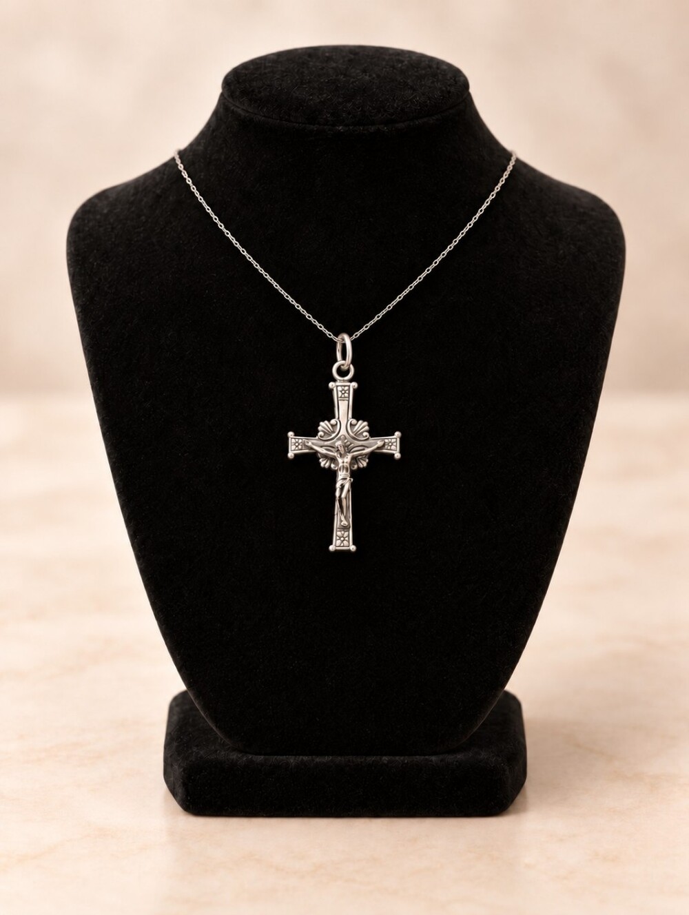 Sterling Silver Crucifix Pendant Necklace